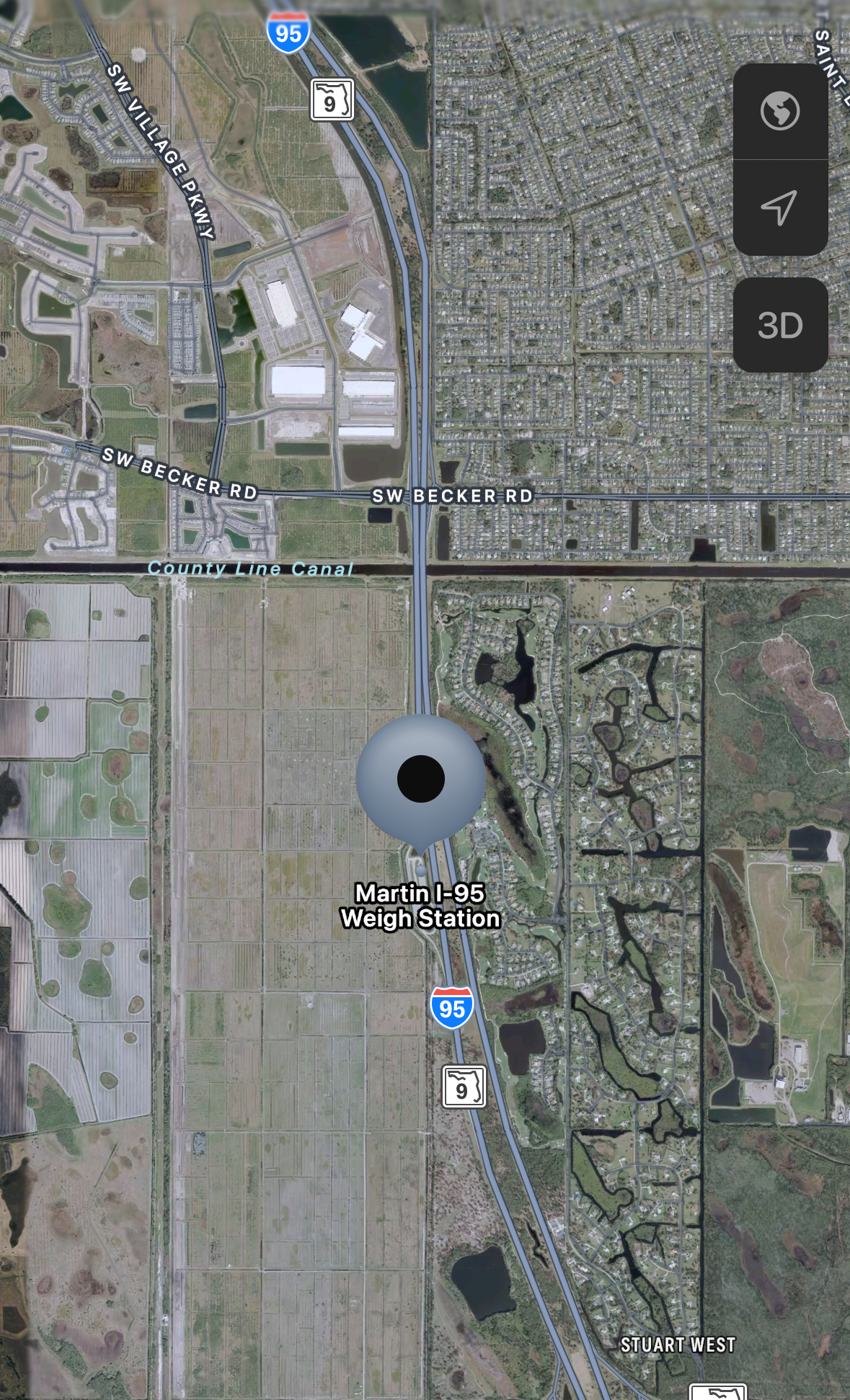 ICE 目击报告现场图片 · I-95, Palm City, FL, USA